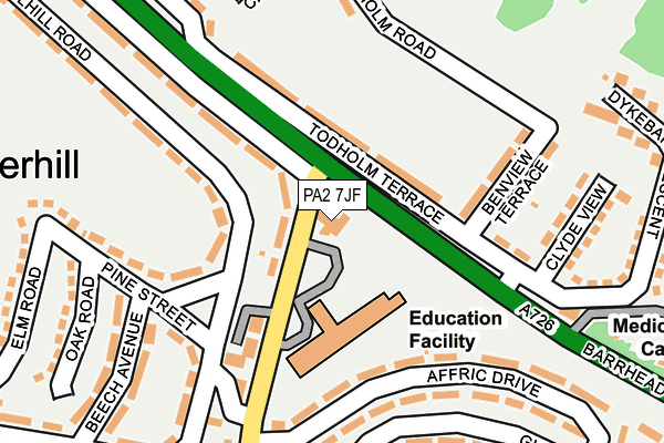 PA2 7JF map - OS OpenMap – Local (Ordnance Survey)