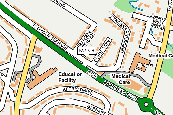 PA2 7JH map - OS OpenMap – Local (Ordnance Survey)