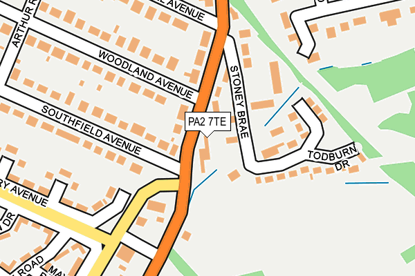 PA2 7TE map - OS OpenMap – Local (Ordnance Survey)