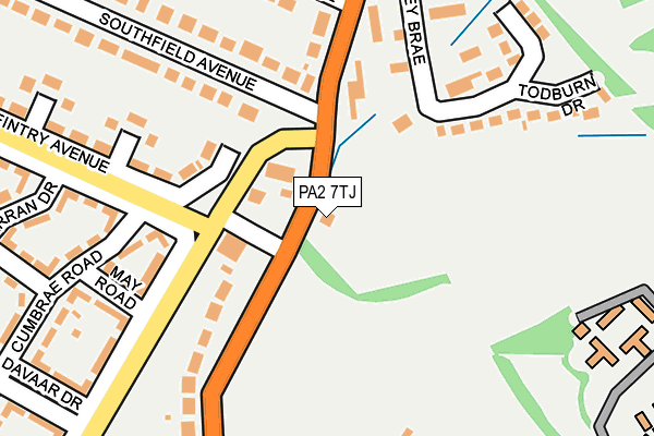 PA2 7TJ map - OS OpenMap – Local (Ordnance Survey)