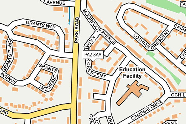 PA2 8AA map - OS OpenMap – Local (Ordnance Survey)