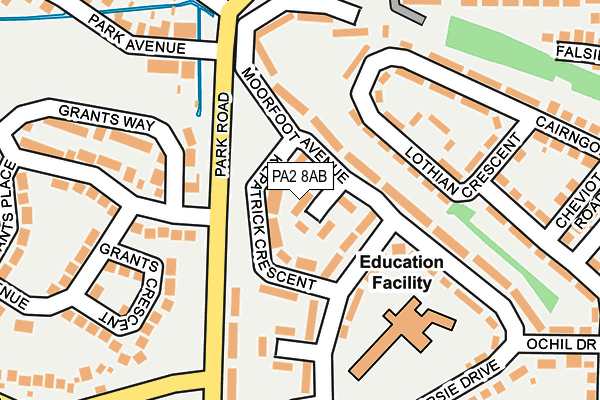 PA2 8AB map - OS OpenMap – Local (Ordnance Survey)
