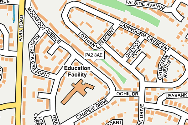 PA2 8AE map - OS OpenMap – Local (Ordnance Survey)