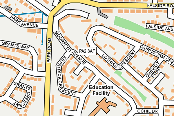 PA2 8AF map - OS OpenMap – Local (Ordnance Survey)