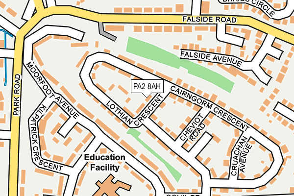 PA2 8AH map - OS OpenMap – Local (Ordnance Survey)