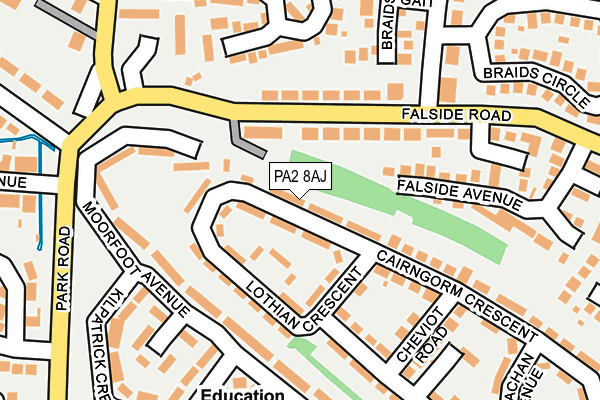 PA2 8AJ map - OS OpenMap – Local (Ordnance Survey)
