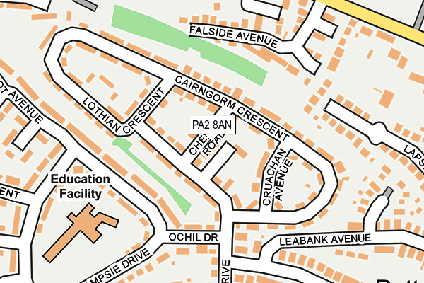 PA2 8AN map - OS OpenMap – Local (Ordnance Survey)