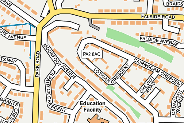 PA2 8AQ map - OS OpenMap – Local (Ordnance Survey)