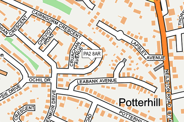 PA2 8AR map - OS OpenMap – Local (Ordnance Survey)