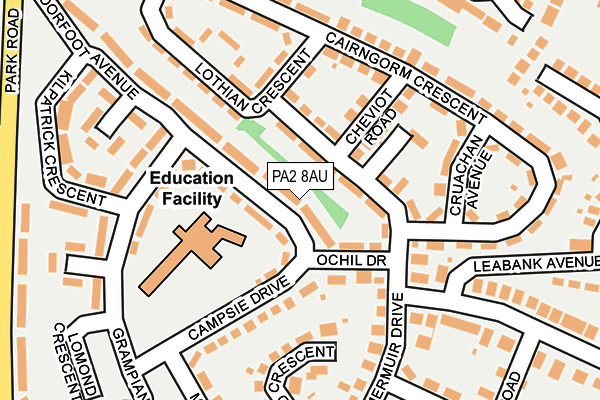 PA2 8AU map - OS OpenMap – Local (Ordnance Survey)