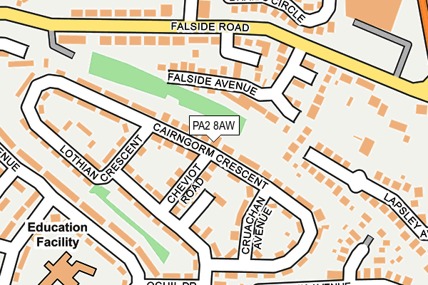 PA2 8AW map - OS OpenMap – Local (Ordnance Survey)