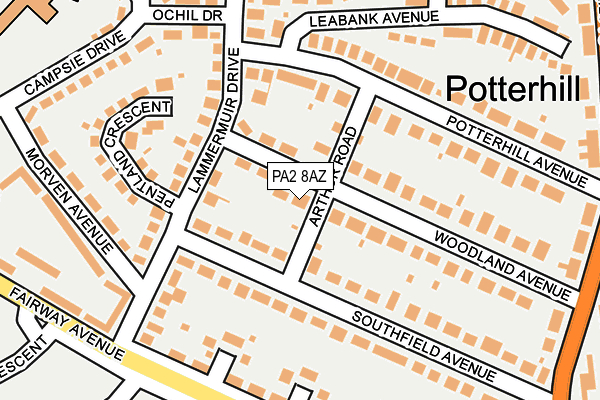PA2 8AZ map - OS OpenMap – Local (Ordnance Survey)