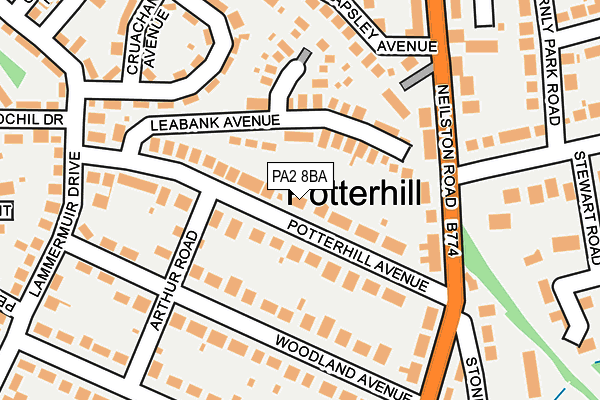 PA2 8BA map - OS OpenMap – Local (Ordnance Survey)