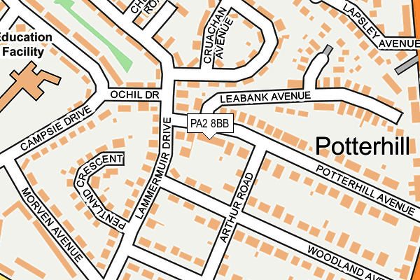 PA2 8BB map - OS OpenMap – Local (Ordnance Survey)