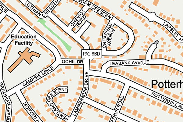 PA2 8BD map - OS OpenMap – Local (Ordnance Survey)