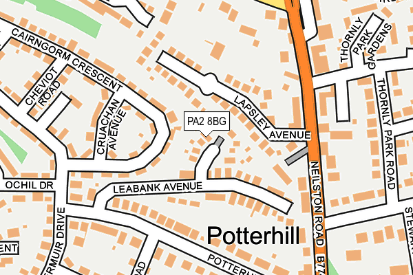 PA2 8BG map - OS OpenMap – Local (Ordnance Survey)