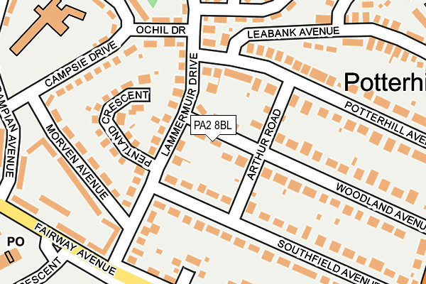 PA2 8BL map - OS OpenMap – Local (Ordnance Survey)