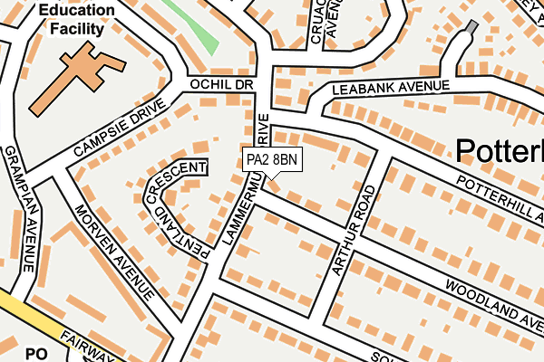 PA2 8BN map - OS OpenMap – Local (Ordnance Survey)