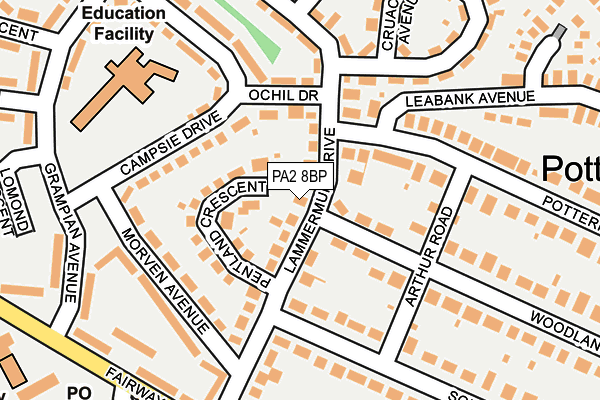 PA2 8BP map - OS OpenMap – Local (Ordnance Survey)