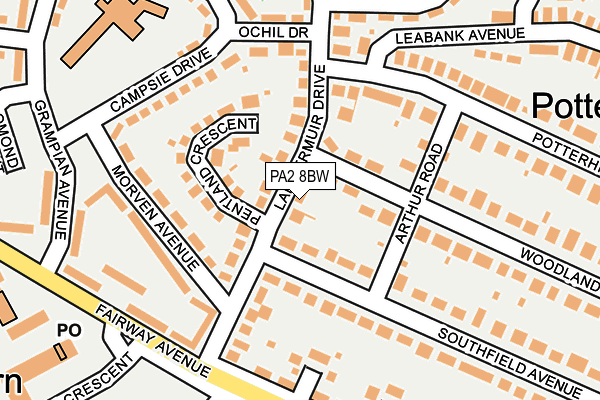 PA2 8BW map - OS OpenMap – Local (Ordnance Survey)