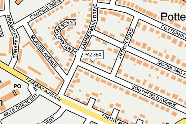 PA2 8BX map - OS OpenMap – Local (Ordnance Survey)