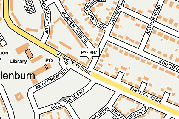 PA2 8BZ map - OS OpenMap – Local (Ordnance Survey)