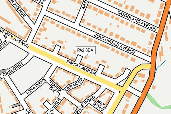 PA2 8DA map - OS OpenMap – Local (Ordnance Survey)