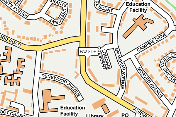 PA2 8DF map - OS OpenMap – Local (Ordnance Survey)