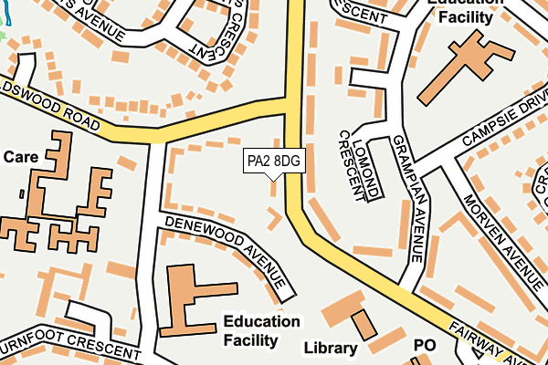 PA2 8DG map - OS OpenMap – Local (Ordnance Survey)