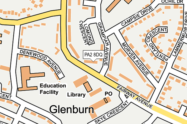 PA2 8DQ map - OS OpenMap – Local (Ordnance Survey)