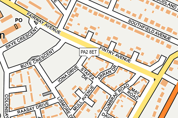 PA2 8ET map - OS OpenMap – Local (Ordnance Survey)