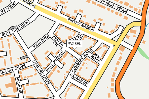 PA2 8EU map - OS OpenMap – Local (Ordnance Survey)
