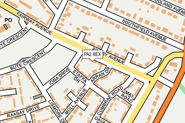 PA2 8EX map - OS OpenMap – Local (Ordnance Survey)
