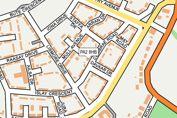 PA2 8HB map - OS OpenMap – Local (Ordnance Survey)