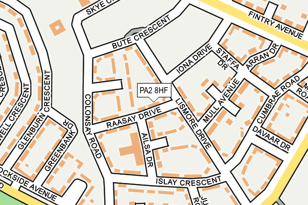 PA2 8HF map - OS OpenMap – Local (Ordnance Survey)