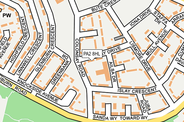PA2 8HL map - OS OpenMap – Local (Ordnance Survey)