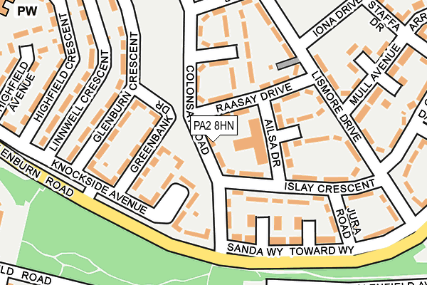 PA2 8HN map - OS OpenMap – Local (Ordnance Survey)