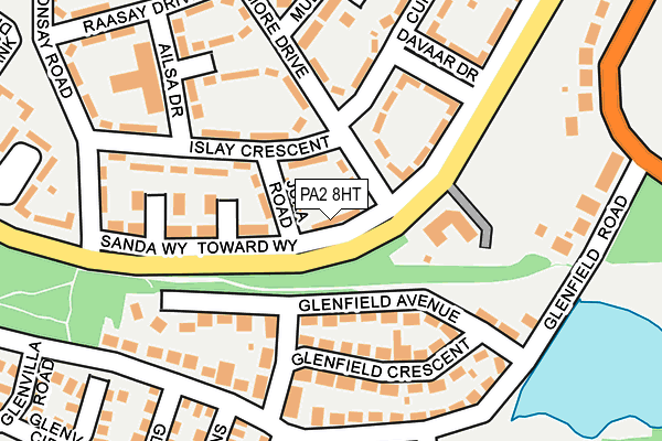 PA2 8HT map - OS OpenMap – Local (Ordnance Survey)