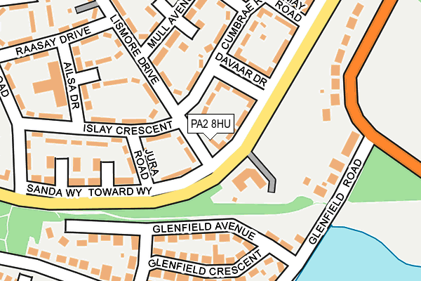 PA2 8HU map - OS OpenMap – Local (Ordnance Survey)