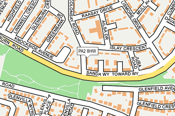 PA2 8HW map - OS OpenMap – Local (Ordnance Survey)