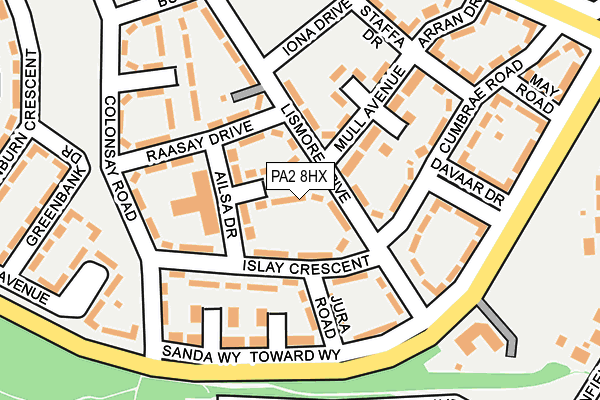 PA2 8HX map - OS OpenMap – Local (Ordnance Survey)