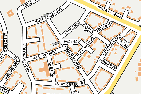 PA2 8HZ map - OS OpenMap – Local (Ordnance Survey)