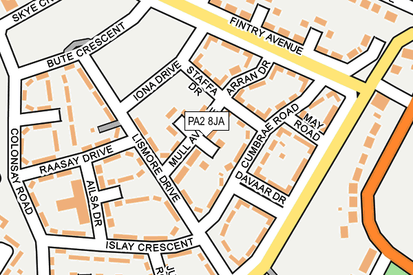 PA2 8JA map - OS OpenMap – Local (Ordnance Survey)