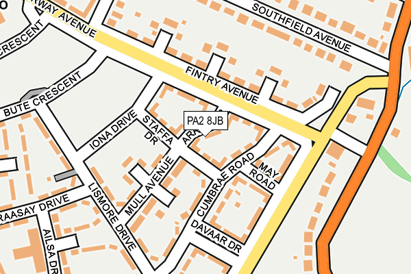 PA2 8JB map - OS OpenMap – Local (Ordnance Survey)