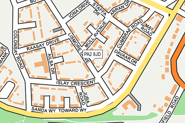 PA2 8JD map - OS OpenMap – Local (Ordnance Survey)