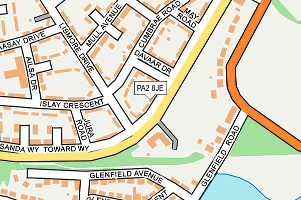 PA2 8JE map - OS OpenMap – Local (Ordnance Survey)