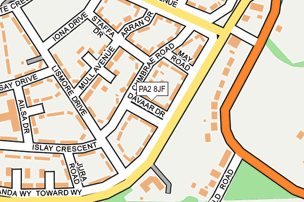PA2 8JF map - OS OpenMap – Local (Ordnance Survey)