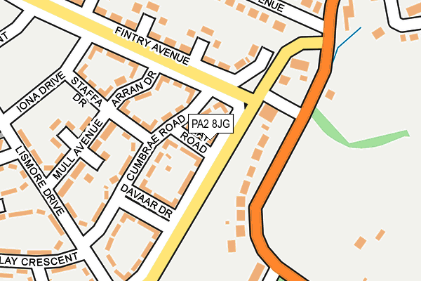 PA2 8JG map - OS OpenMap – Local (Ordnance Survey)