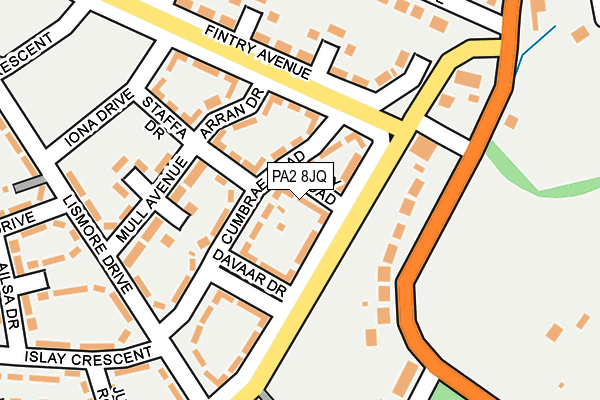 PA2 8JQ map - OS OpenMap – Local (Ordnance Survey)