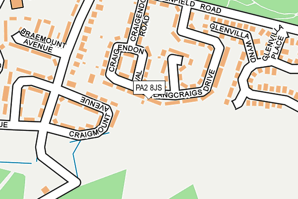 PA2 8JS map - OS OpenMap – Local (Ordnance Survey)